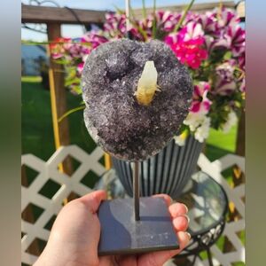 Uruguay Amethyst With Calcite on Stand Crystal Home Decor Gifts